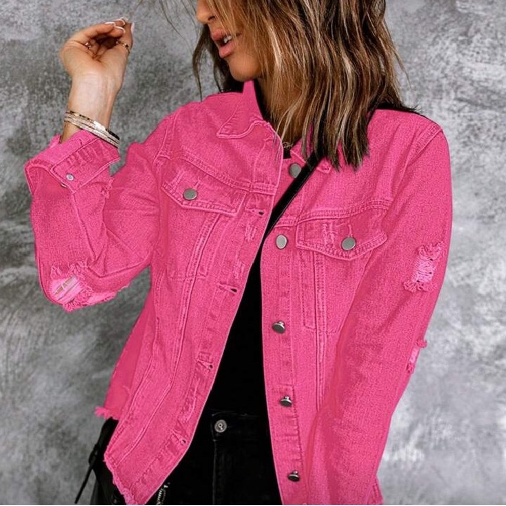 Women's Pink Denim Jacket